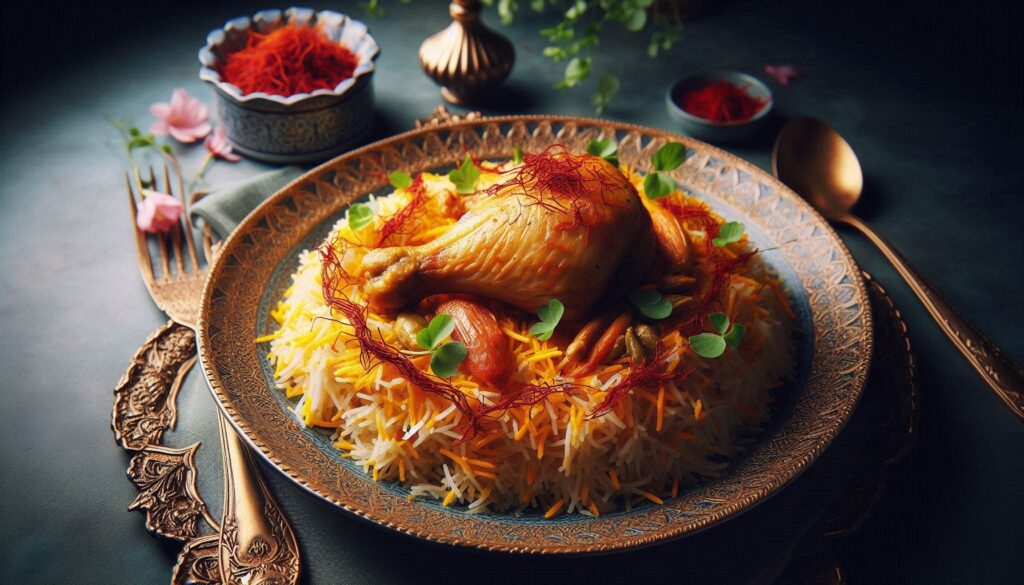 biryani with saffron